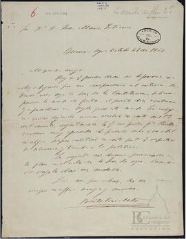 [Carta de Bartolomé Mitre dirigida a Juan María Gutiérrez]