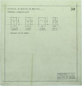 "Planilla de marcos de madera. Puertas corredizas" [Parera 159. Plano n° 39]