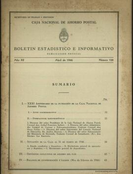 "Boletín estadístico e informativo (Año XII, Nº 128)"