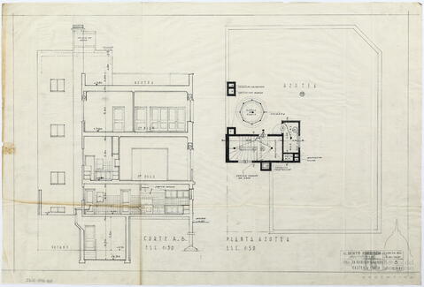"Corte A-B. Planta azotea. Plano N° 3"