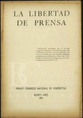 "La libertad de prensa" [Congreso]