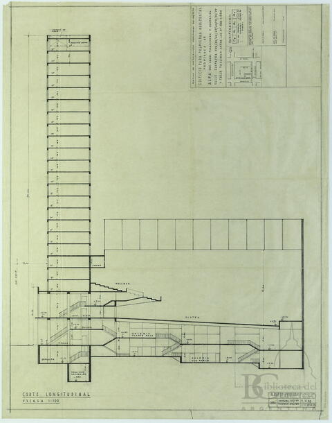 "Corte longitudinal. Plano N° 10"