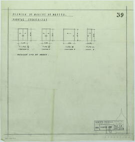 Parera 159. "Planilla de marcos de madera. Puertas corredizas" [Plano]