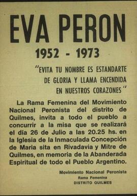 [Volante del Movimiento Nacional Peronista (Rama Femenina Distrito Quilmes)]