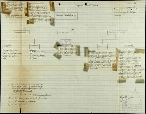 [Organigrama funcional provisorio de la Secretaría Nacional de Prensa, Información y Difusión de la Delegación Nacional Femenina]