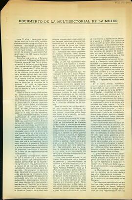 [Documento de la Multisectorial de la Mujer para el encuentro del 8 de Marzo de 1985]
