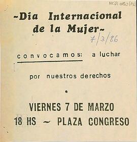 [Convocatoria por el Día Internacional de la Mujer]