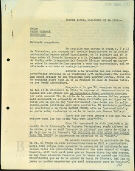 [Carta de Mabel Di Leo dirigida a Pablo Vicente]
