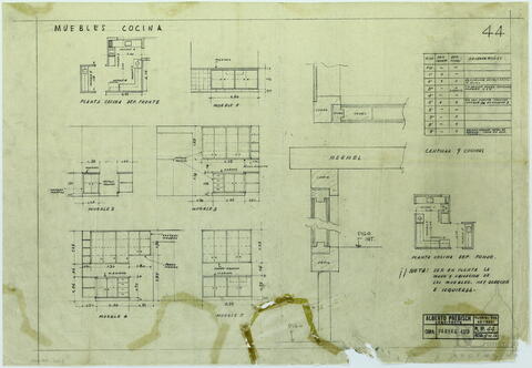 "Muebles cocina. Plano N° 44"