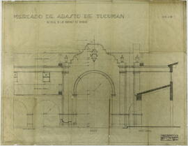 "Mercado de Abasto de Tucumán. Detalle de los portones de entrada. Plano N° 13"