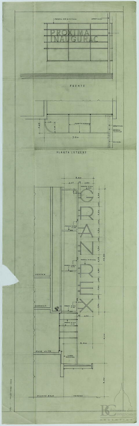 Cine Gran Rex. [Plano de marquesina]