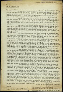 [Carta de Florencio Alvarez Yanzi dirigida a Delia Parodi]