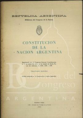 "Constitución de la Nación Argentina de 1853" [Libro]