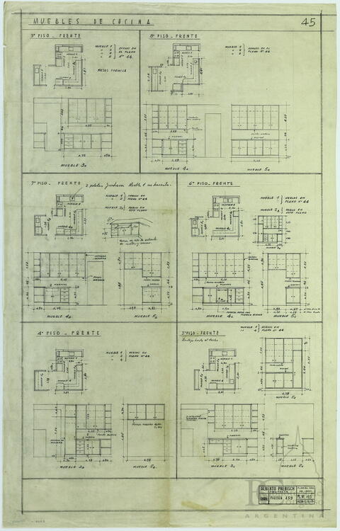 "Muebles de cocina. Plano N° 45"