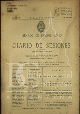 "Diario de sesiones del Senado de la provincia de Buenos Aires; período 99°, 1ra Reunión" [Folletos]